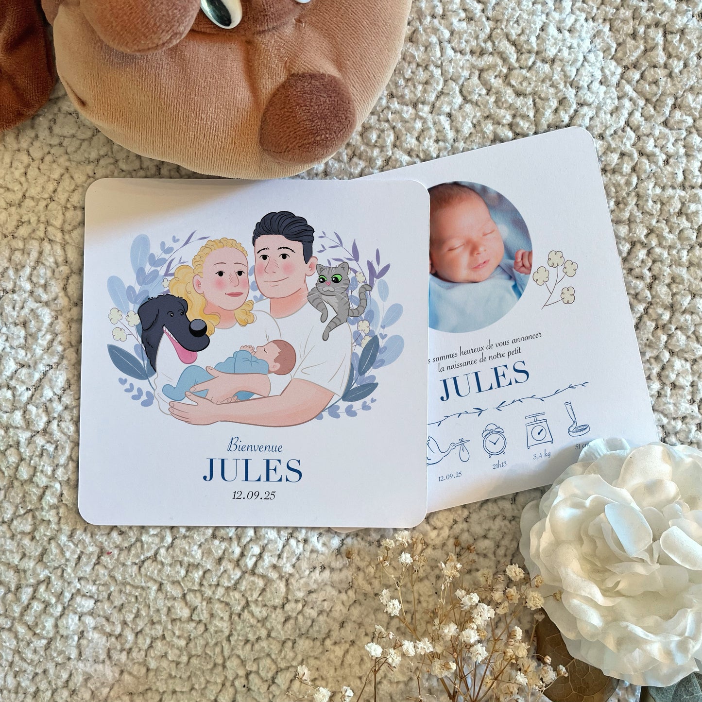 Faire-part de naissance recto/verso