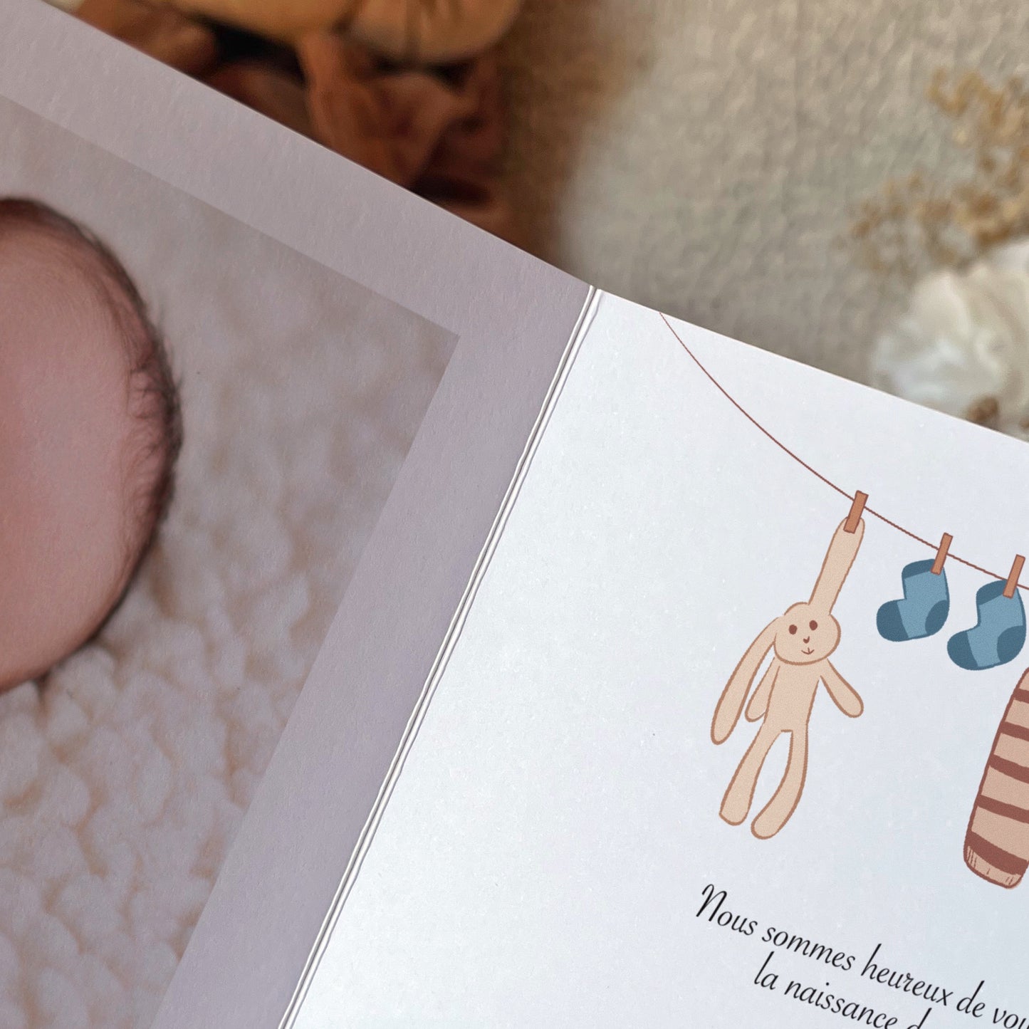 Faire-part de naissance dépliant