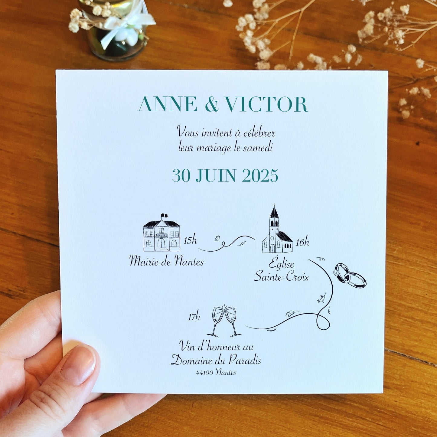 Faire-part de mariage recto/verso