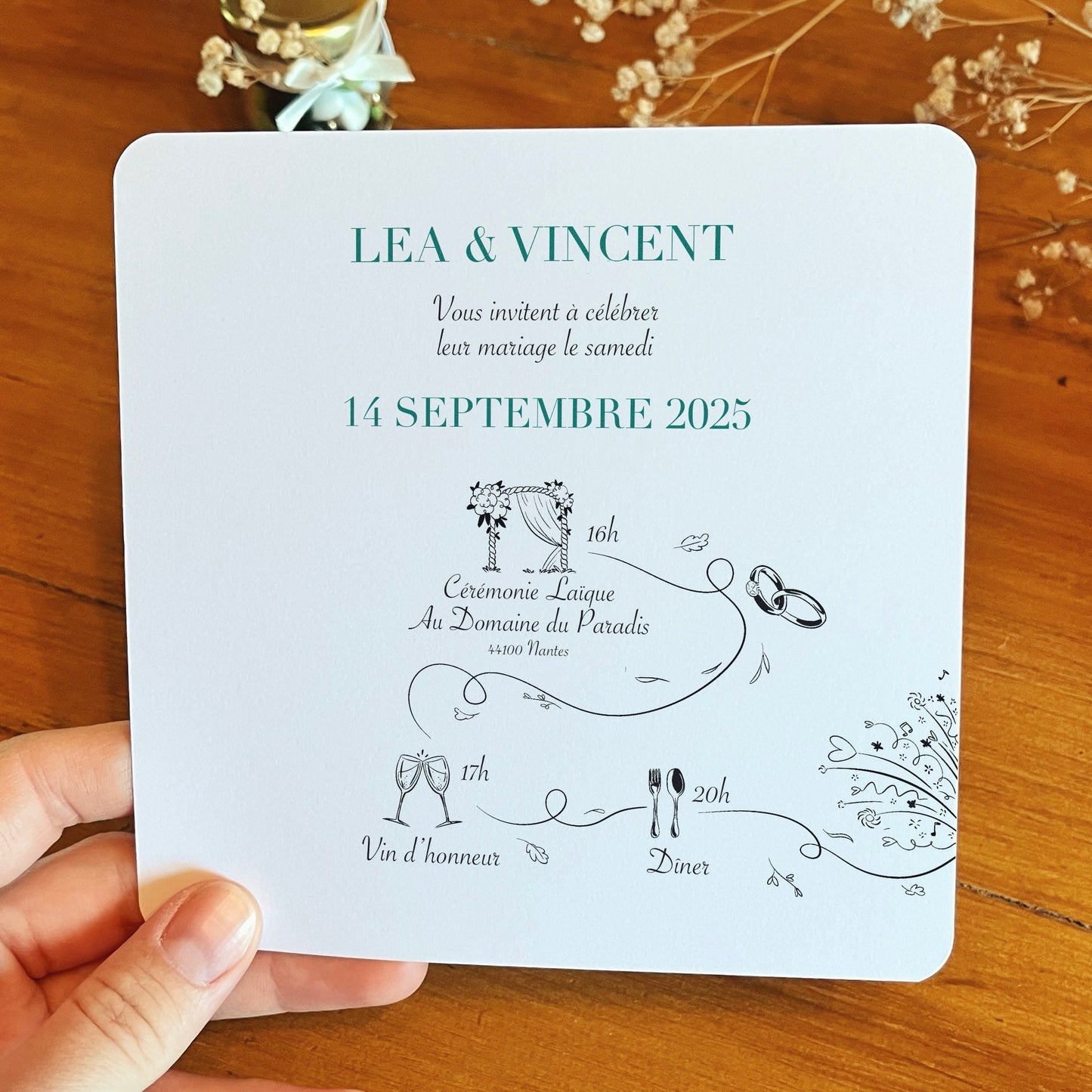 Faire-part de mariage recto/verso