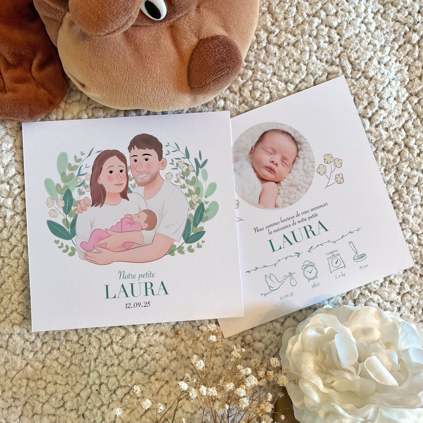 Faire-part de naissance recto/verso